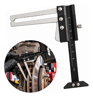 Paquímetro Disco De Freio 0-60mm Com Medidor De Profundidade Sulco Pneu 0-10mm Aço Inox Ferramenta Mecânica