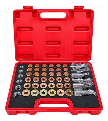 Kit Reparo De Rosca Do Bujão De Óleo 114 Peças Para Cárter Motor Rosca Espanada Oficina Mecânica
