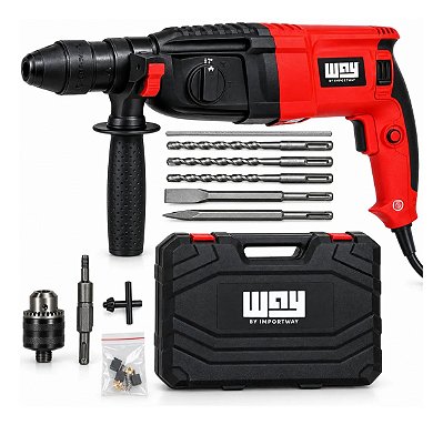 Martelete Rompedor Perfurador Elétrico 960w 220v Para Concreto Parede Tijolo Com Maleta E Acessórios