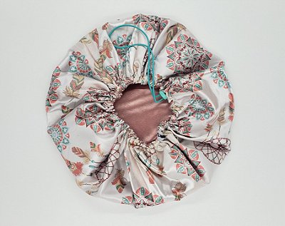 Touca Cetim Luxo Dupla Face Ajustável Apanhador de Sonhos