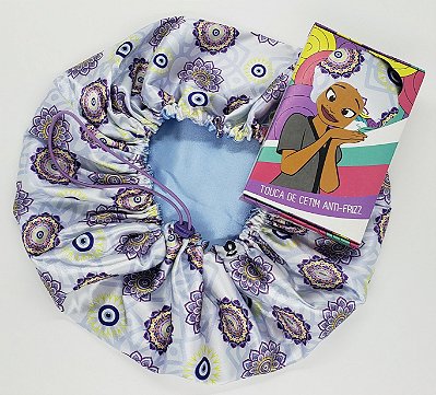 Touca Cetim Luxo Dupla Face Ajustável Olho Grego