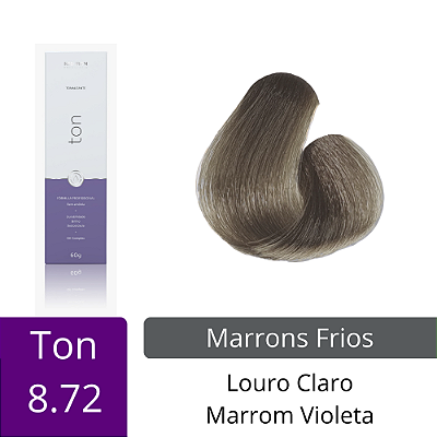 Ton - 8.72 - Louro Claro Marrom Violeta - 60g