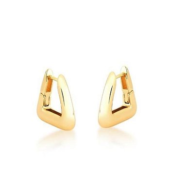 Brinco Argola Triangular Banhada em Ouro18k