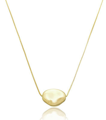 Colar Pingente Orgânico Banhado a  Ouro 18k