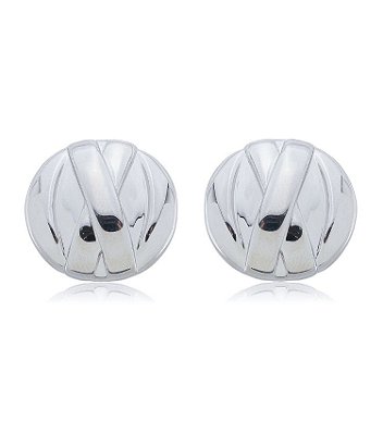Brinco Base Texturas Banhado a Ródio Branco