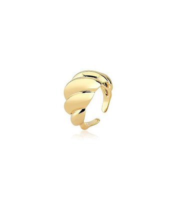 Anel Ajustável Croissant Banhado a Ouro 18k