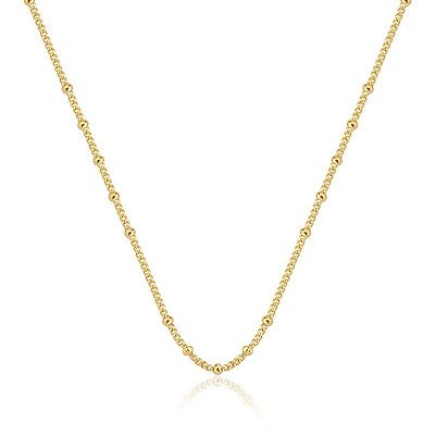 Colar Longo Bolinhas Banho Ouro 18k