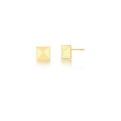 Brinco Quadrado Banho Ouro 18k