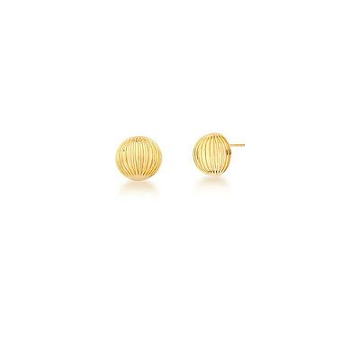 Brinco Bolinha Texturizado Banho Ouro 18k