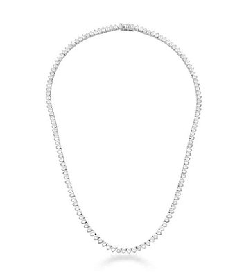 Colar Riviera Rígida Luxo Zircônias Cristal 3 Pontas 45cm