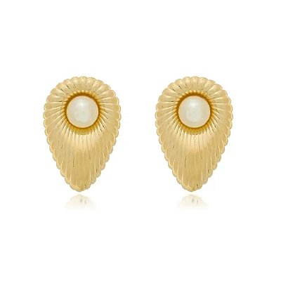Brinco Gota Perola Banho Ouro 18k