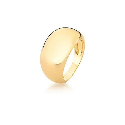 Anel Abaulado Curvo Banho Ouro 18k