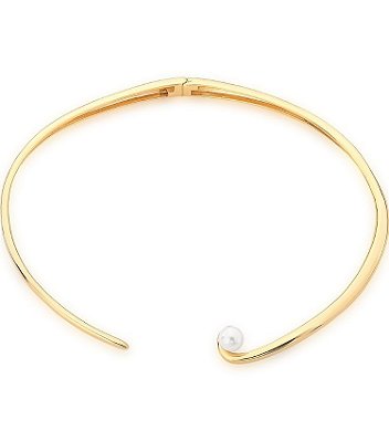 Choker Aro Pérola Shell Banho Ouro 18k