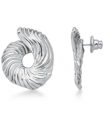 Brinco Spiral Ródio Branco