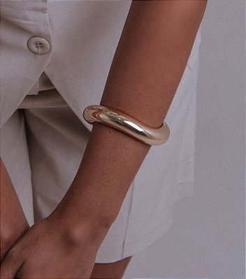Bracelete Ondulado Banho Ouro 18k