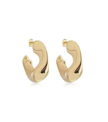 Brinco de Argola Orgânica Banhado Ouro 18k