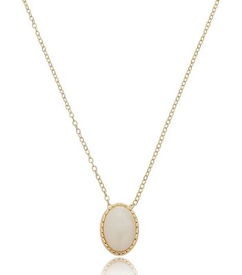 Colar Oval Perolado Banhado Ouro 18k
