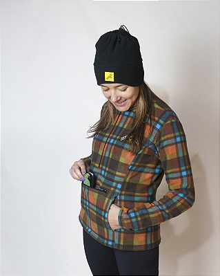 Blusa fleece Bee warm - Feminina Xadrez