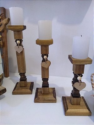 Trio Castiçais Farm - madeira