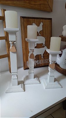 Trio de Castiçais - Branco