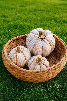 Trio Abóboras - Xadrez Bege