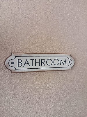 Placa Bathroom - Branca