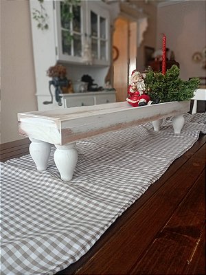 Bandeja Centro de Mesa Grande - Branco desgastado