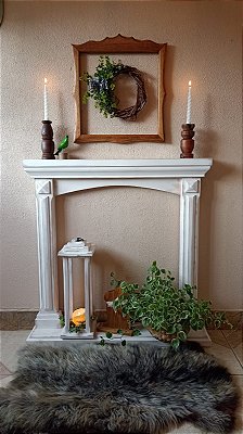 Lareira Fake Montana - Branco Desgastado