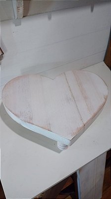Bandeja Formato de Coração - Branco Desgastado