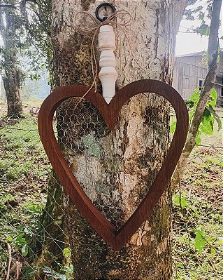 Coração Rústico com Telinha