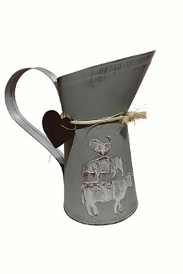 Jarra Galvanizada Cinza 15cm Farmhouse