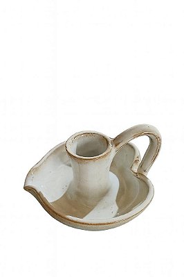 Palmatória artesanal coração branco