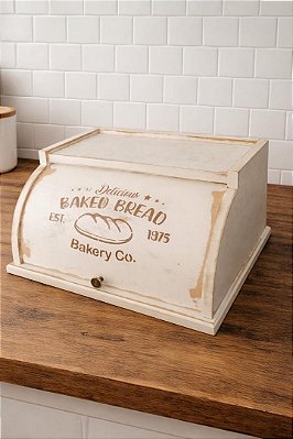 Porta Pão - Branco Desgastado