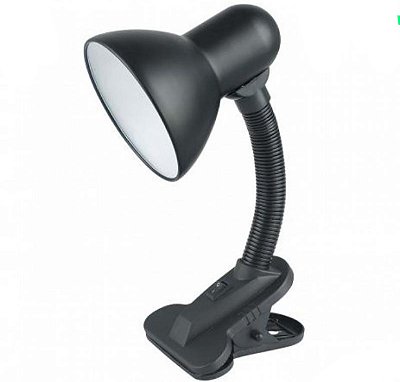 Luminaria de mesa luatek clip lk-777 mo-888 preta