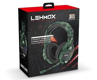 Fone de ouvido gaming rgb camuflado lehmox gt-f12