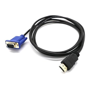 Cabo conector adaptador hdmi vga 2 mt