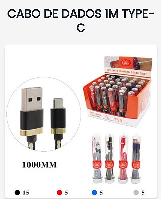 Cabo usb carregador turbo 3.1 kapbom tipo c 2mt