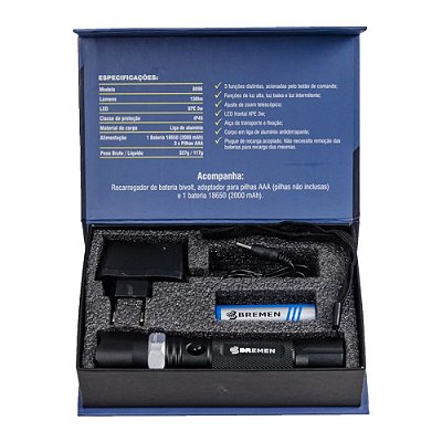 Lanterna recarregavel led 300m de distancia deg 807
