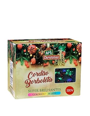 Pisca borboleta colorido 28 leds 4,5 mts