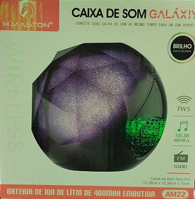 Caixa de som bluetooth/fm radio recarregavel galaxia h'maston am22