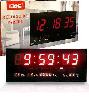 Relogio de led digital de parede grande