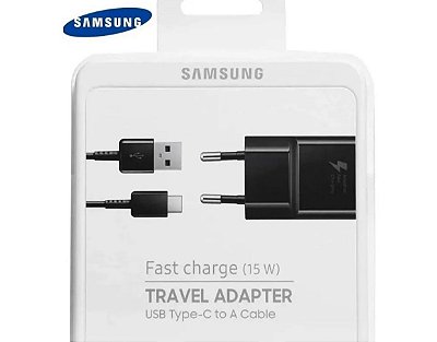 Carregador de celular usb tipo c samsung 15w original