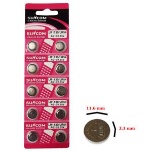 Pilha botao bateria de litio lr1130/lr54 ag10/1.55v