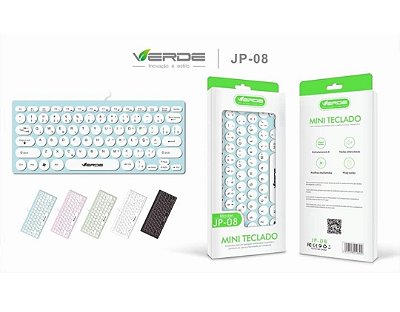 Teclado mini com fio verde jp-08