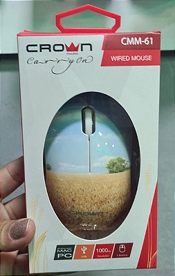 Mouse com fio crown cmm-61