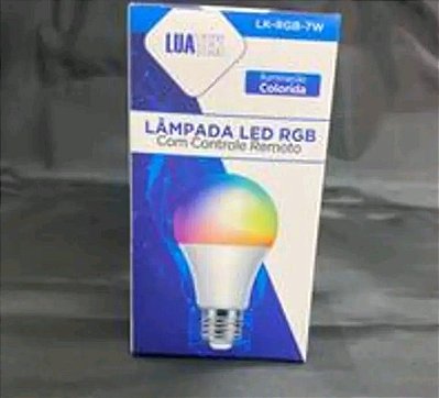 Lampada led rgb com controle remoto luatek lk-rgb-7w