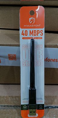 Adaptador antena usb sem fio wifi 40mbps h'maston tx01