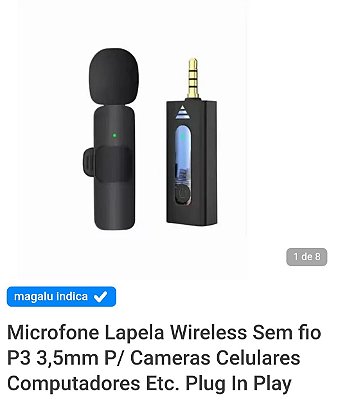 Microfone de lapela 2 unidades com caixa carregador ios h'maston mk07