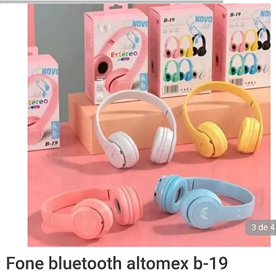Fone de ouvido bluetooth/tf/fm radio altomex b-19