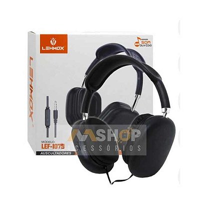Fone de ouvido com fio auscultadores lehmox lef-1079